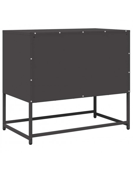 Mobile TV Nero 68x39x60,5 cm in Acciaio Laminato a Freddo