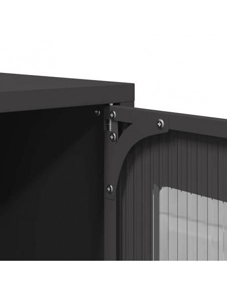 Mobile TV Nero 68x39x60,5 cm in Acciaio Laminato a Freddo
