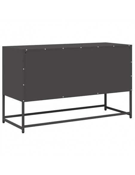 Mobile TV Nero 100,5x39x60,5 cm in Acciaio Laminato a Freddo