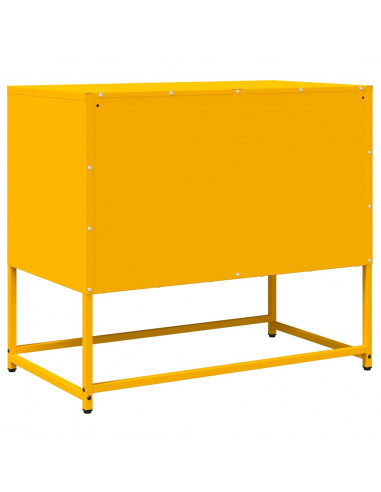 Mobile TV Giallo Senape 68x39x60,5 Acciaio Laminato a Freddo