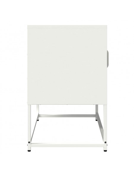 Mobile TV Bianco 68x39x60,5 cm in Acciaio Laminato a Freddo