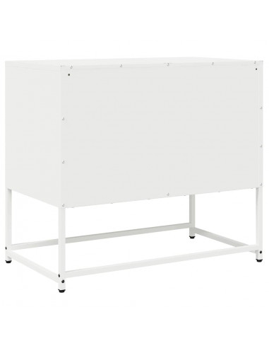 Mobile TV Bianco 68x39x60,5 cm in Acciaio Laminato a Freddo