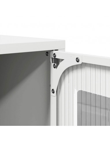 Mobile TV Bianco 68x39x60,5 cm in Acciaio Laminato a Freddo