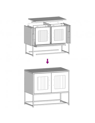 Mobile TV Bianco 68x39x60,5 cm in Acciaio Laminato a Freddo