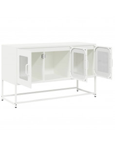 Mobile TV Bianco 100,5x39x60,5 cm in Acciaio Laminato a Freddo