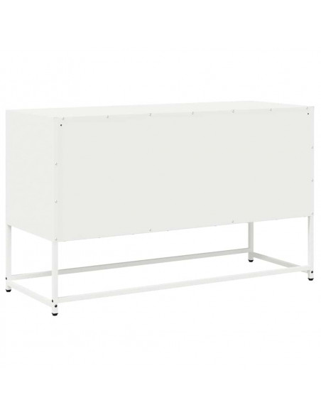 Mobile TV Bianco 100,5x39x60,5 cm in Acciaio Laminato a Freddo