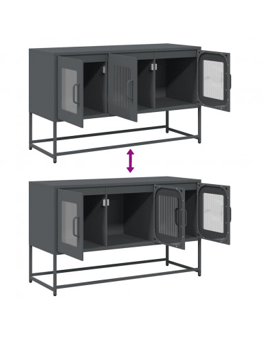 Mobile TV Antracite 100,5x39x60,5 cm Acciaio Laminato a Freddo