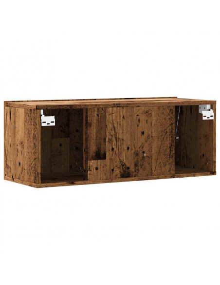 Mobile TV a Parete Legno Antico 80x30x30 cm in Truciolato