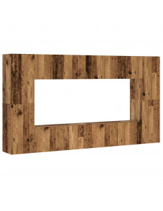 Mobili TV a Parete 8 pz Legno Vecchio Legno Multistrato
