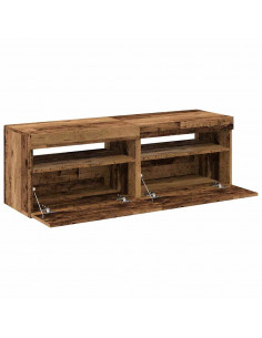 Mobili Porta TV con LED 2 pz Legno Antico in Legno Multistrato