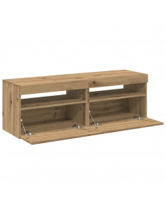 Mobili Porta TV con LED 2 pz Artigianale in Legno Multistrato