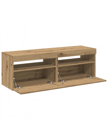 Mobili Porta TV con LED 2 pz Artigianale in Legno Multistrato