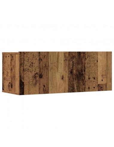 Set Mobile TV 7 pz Montato a Parete Legno Antico in Truciolato