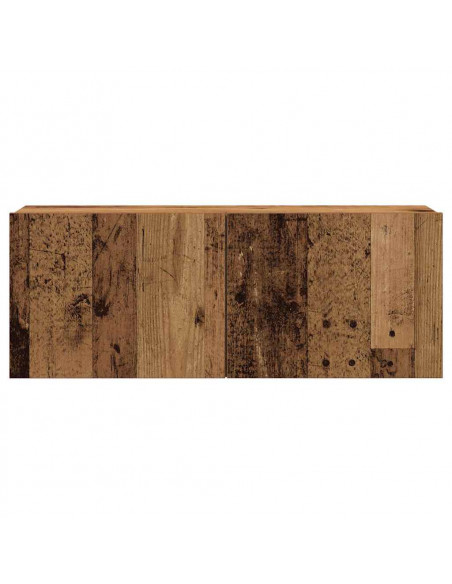 Set Mobile TV 7 pz Montato a Parete Legno Antico in Truciolato