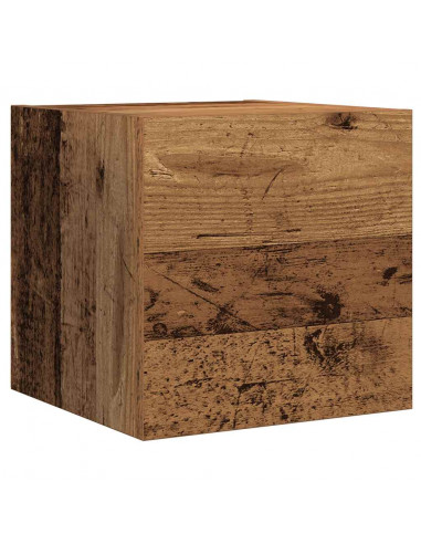 Set Mobile TV 7 pz Montato a Parete Legno Antico in Truciolato