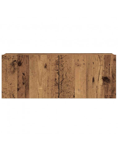 Set Mobile TV 7 pz Montato a Parete Legno Antico in Truciolato