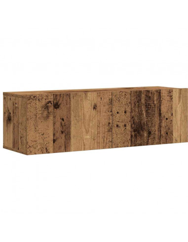 Set Mobile TV 7 pz Montato a Parete Legno Antico in Truciolato