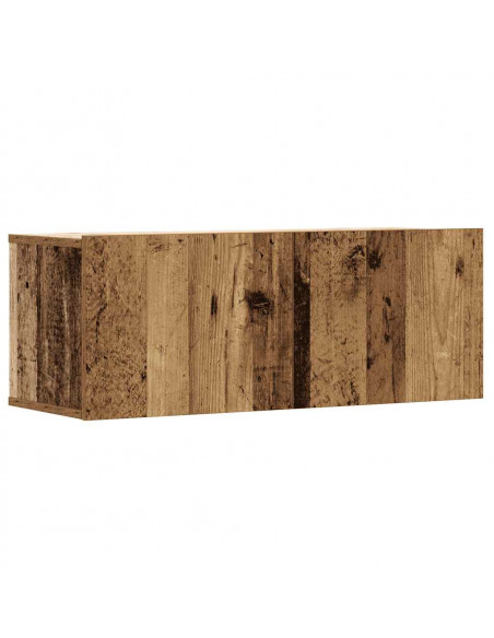 Set Mobile TV 6 pz Montato a Parete Legno Antico in Truciolato