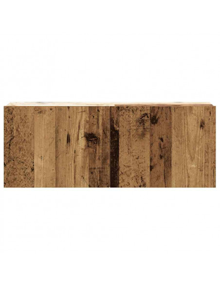 Set Mobile TV 6 pz Montato a Parete Legno Antico in Truciolato