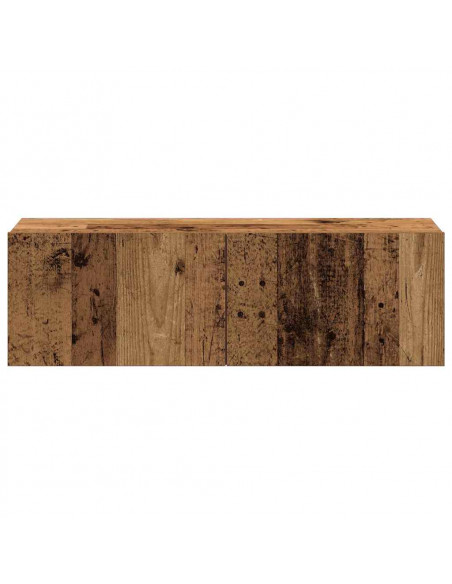 Set Mobile TV 4 pz Montato a Parete Legno Antico in Truciolato