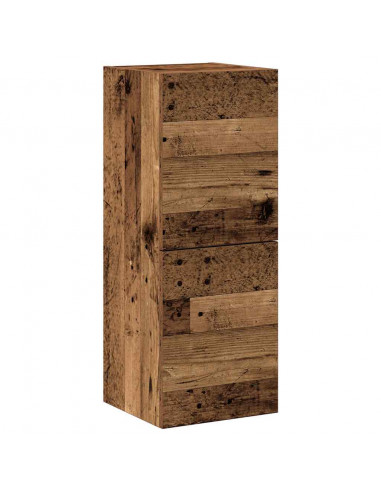 Set Mobile TV 4 pz Montato a Parete Legno Antico in Truciolato