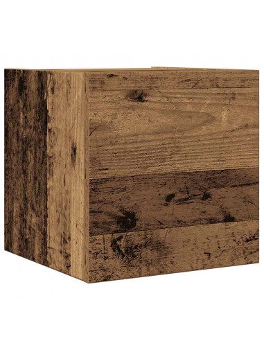 Set Mobile TV 4 pz Montato a Parete Legno Antico in Truciolato