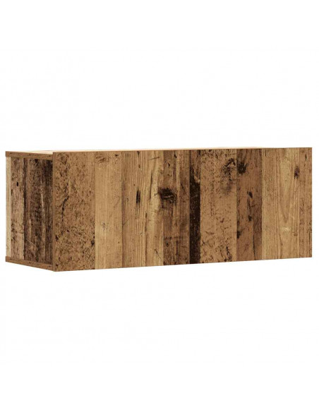 Set Mobile TV 3 pz Montato a Parete Legno Antico in Truciolato