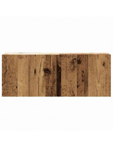 Set Mobile TV 3 pz Montato a Parete Legno Antico in Truciolato