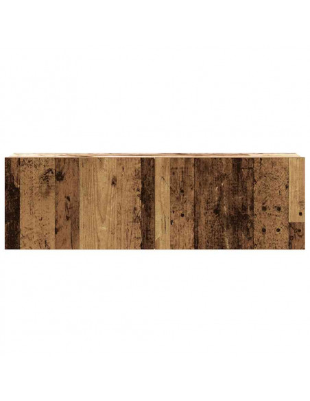 Set Mobile TV 2 pz Montato a Parete Legno Antico in Truciolato