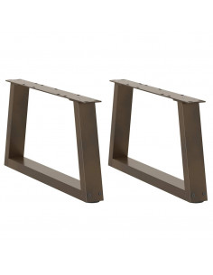 Gambe per Tavolo Pranzo a V 2pz Naturale 50x(30-31,3)cm Acciaio
