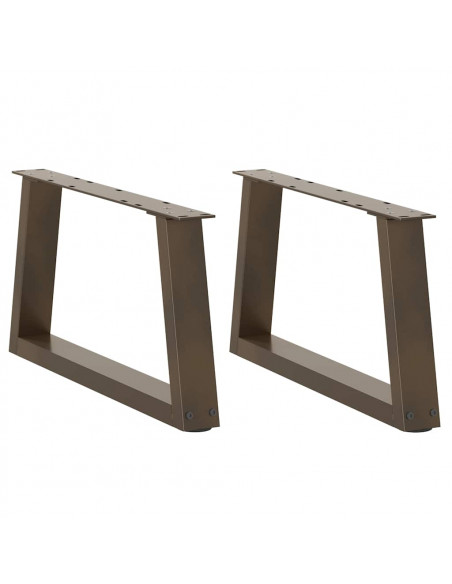 Gambe per Tavolo Pranzo a V 2pz Naturale 50x(30-31,3)cm Acciaio