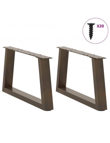 Gambe per Tavolo Pranzo a V 2pz Naturale 50x(30-31,3)cm Acciaio