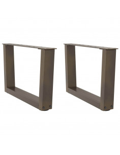 Gambe per Tavolo Pranzo a V 2pz Naturale 60x(30-31,3)cm Acciaio