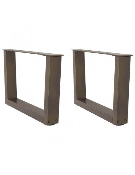 Gambe per Tavolo Pranzo a V 2pz Naturale 60x(30-31,3)cm Acciaio