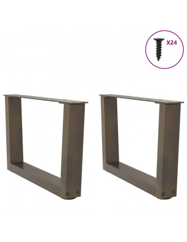 Gambe per Tavolo Pranzo a V 2pz Naturale 60x(30-31,3)cm Acciaio