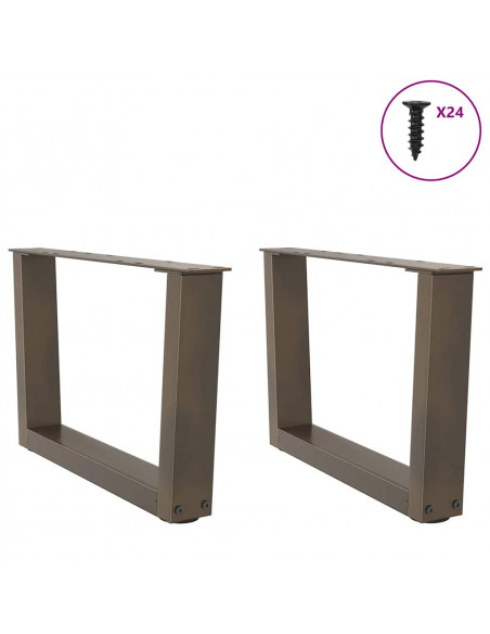 Gambe per Tavolo Pranzo a V 2pz Naturale 60x(30-31,3)cm Acciaio