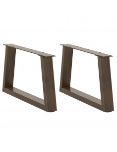 Gambe per Tavolo Pranzo a V 2pz Naturale 60x(30-31,3)cm Acciaio
