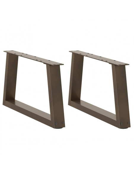Gambe per Tavolo Pranzo a V 2pz Naturale 60x(30-31,3)cm Acciaio