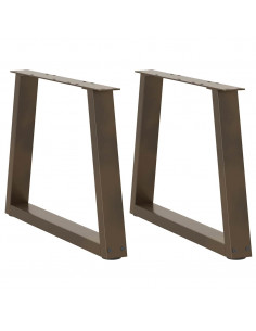 Gambe per Tavolo Pranzo a V 2pz Naturale 60x(42-43,3)cm Acciaio