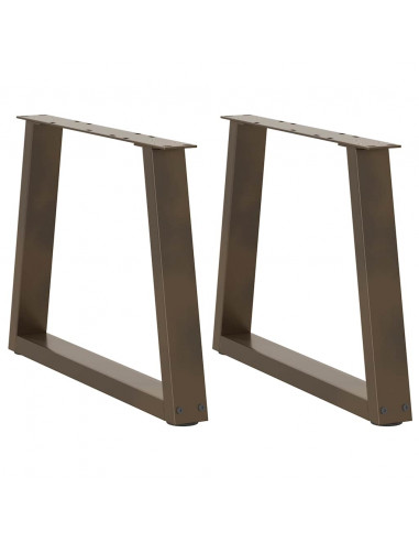 Gambe per Tavolo Pranzo a V 2pz Naturale 60x(42-43,3)cm Acciaio