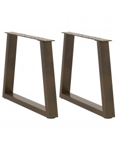 Gambe per Tavolo Pranzo a V 2pz Naturale 50x(42-43,3)cm Acciaio