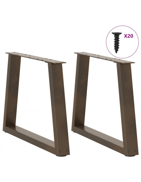 Gambe per Tavolo Pranzo a V 2pz Naturale 50x(42-43,3)cm Acciaio