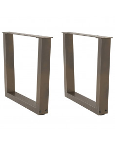 Gambe per Tavolo Pranzo a V 2pz Naturale 50x(42-43,3)cm Acciaio