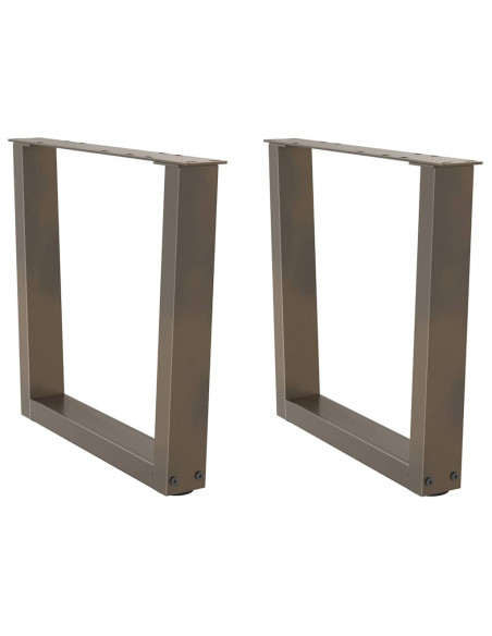 Gambe per Tavolo Pranzo a V 2pz Naturale 50x(42-43,3)cm Acciaio