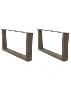 Gambe per Tavolo Pranzo a V 2pz Naturale 70x(30-31,3)cm Acciaio