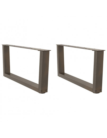 Gambe per Tavolo Pranzo a V 2pz Naturale 70x(30-31,3)cm Acciaio
