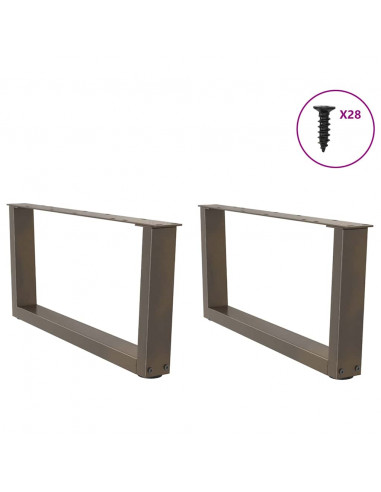 Gambe per Tavolo Pranzo a V 2pz Naturale 70x(30-31,3)cm Acciaio