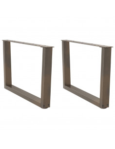 Gambe per Tavolo Pranzo a V 2pz Naturale 70x(42-43,3)cm Acciaio