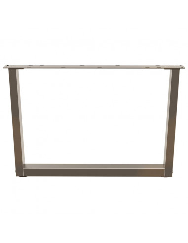 Gambe per Tavolo Pranzo a V 2pz Naturale 70x(42-43,3)cm Acciaio