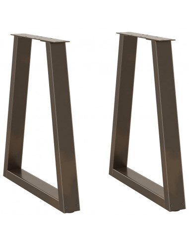Gambe per Tavolo Pranzo a V 2pz Naturale 60x(72-73,3)cm Acciaio